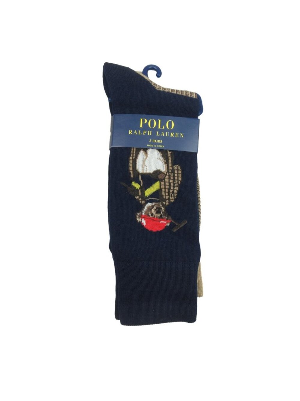 Polo Ralph Lauren Bear Embroidered Crest Socks Men's Size 6-13 (2-Pairs) NEW